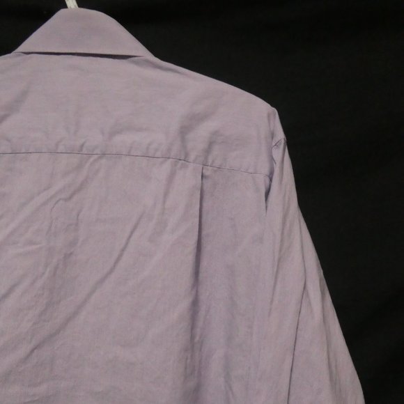 CALVIN KLEIN | Size 15, 34-35 | 100% Cotton | Lilac Button Down Dress Shirt - Picture 12 of 16